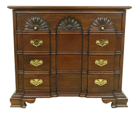 F32927EC: Chippendale Style Blockfront Mahogany Goddard Chest Cover