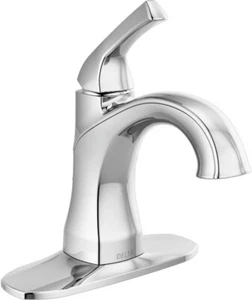 Grifo de baño Delta Portwood de un solo orificio monomando en cromo - NUEVO - Imagen 1 de 3