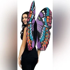 Large Butterfly Wings Halloween Costume Colorful Rainbow Adult Women’s Novelty - Picture 1 of 9