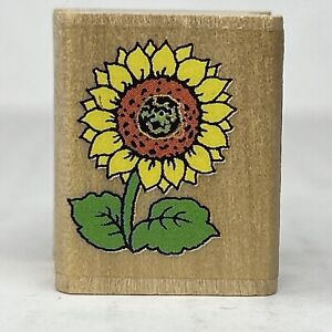 Vintage Sunflower Rubber Stamp 01103 Yellow 1993