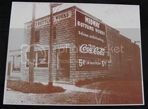 Coca Cola Midway Bottling Works Seppia cartolina fotografica ristampa anni '30 - Foto 1 di 1