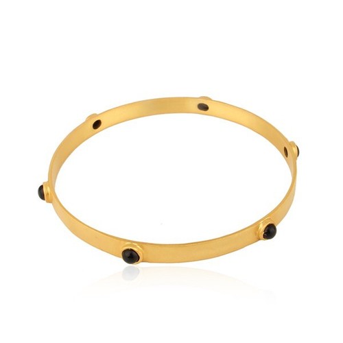 VALENTINO Bracciale tondo placcato oro 18 kt multi gemma onice nera gioielli per donna e ragazza