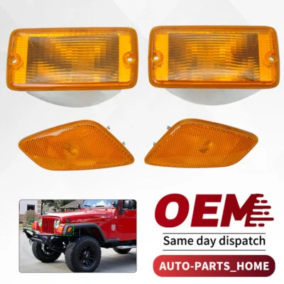 For 1997-2006 Jeep Wrangler TJ Amber Bumper Signal Fender Side Marker Light - Image 1 of 4