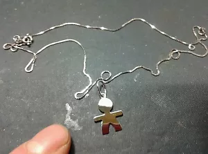 3 Colgantes Bebé Niño Plata 925 Con 1 Cadena Veneciana 45CM Necklace - Picture 1 of 1