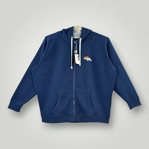 NEW Antigua NFL Denver Broncos Football Hoodie MENS 3XL Blue Full Zip NWT - Picture 1 of 7