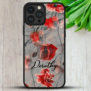 PERSONALISED POPPY CASE FOR IPHONE SAMSUNG HUAWEI PIXEL VINTAGE GIFT PHONE COVER - Picture 1 of 13