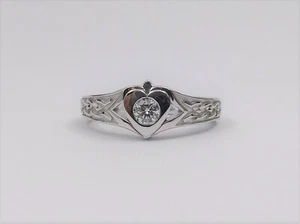 0.25 Ct Round Cut Moissanite Engagement Eternity Band 14K White Gold Size 6 - Picture 1 of 10