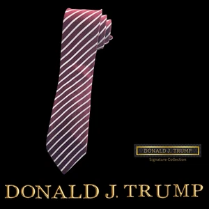 NEW Donald J. Trump Signature Collection Necktie Tie President Burgundy Striped - Picture 1 of 3