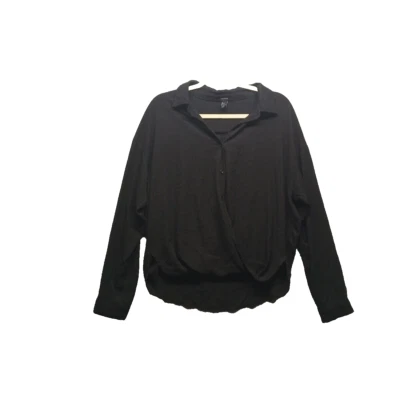 Blusa FOREVER 21 Talla L (12-14) Mujer Calce Relajado Negra Cuello Ligero Foto 1 de 4