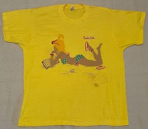 VTG Noahs Ark Yellow Wisconsin Dells Bikini Woman USA T-SHIRT Size XL Fits L - Picture 1 of 18