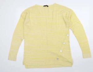 Peacocks Womens Yellow Boat Neck Acrylic Blend Jumper Size M - Picture 1 of 12