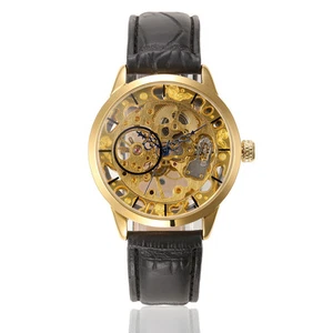 WINNER Hombres Moda Mecánicos Movimiento de Viento de Mano Relojes Cuero de Lujo - Imagen 1 de 10