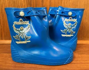 Silverhawks Vintage Kids Rain Boots Galoshes 1986 Telepix Child Size 13 Rare 80s - Picture 1 of 8