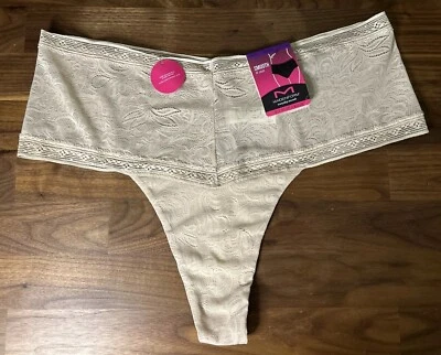 MAIDENFORM Tanga Suavizante Cintura Alta Ropa Interior Desnudo Claro 2XL (9) NUEVO CON ETIQUETAS Un Par Foto 1 de 4