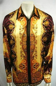 CAMICIA UOMO CREME DE SILK BELLISSIMA SETA STILE COSMICRAYS 9052 NUOVA CON ETICHETTE TAGLIA LARGE - Foto 1 di 2