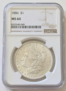1886 $1 MORGAN SILVER DOLLAR NGC MS64 PHILADELPHIA MINT SKU 8333540-049 - Picture 1 of 2