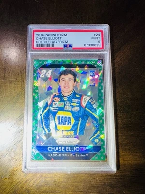 2016 Chase Elliott RC Green Flag PSA 9 Rookie Prizm Racing #24 NASCAR - Image 1 of 2