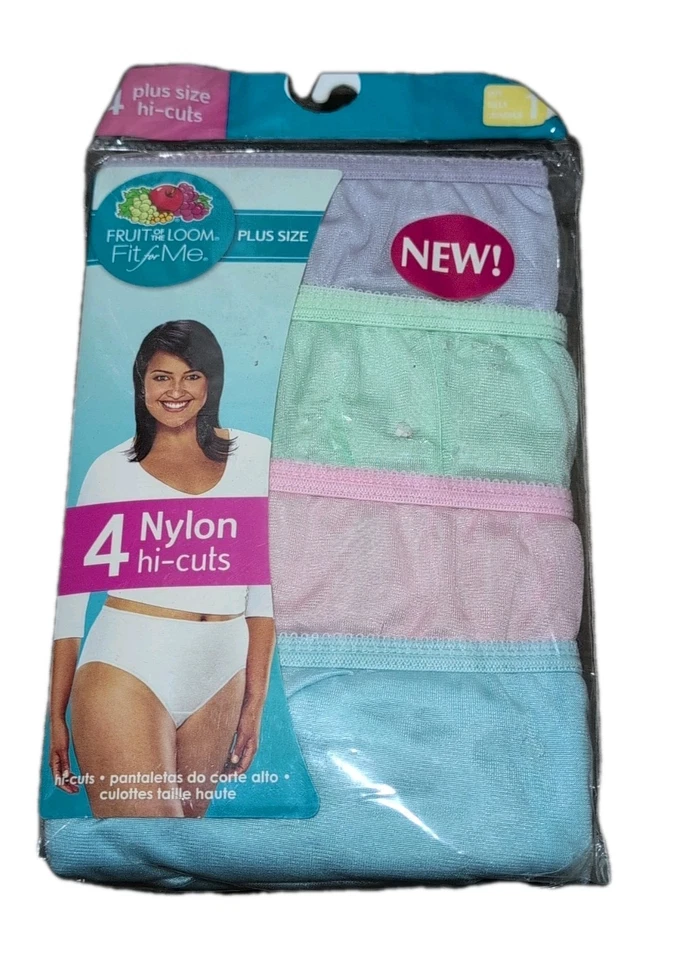 4 Pares Bragas 4XL Plus Talla 11 Vintage Fruit of the Loom Corte Alto 100% Nylon Multi Foto 1 de 4
