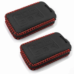 2Pcs Black Leather For Volvo V40 XC60 V60 S60 XC70 6 Buttons Key Case Fob Cover - Picture 1 of 5
