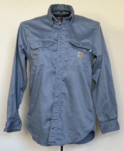 Camicia da lavoro Carhartt FR ignifuga blu con bottoni taglia M uomo FRS003 - Foto 1 di 9