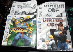 Virtua Fighter 2 & Virtua Cop Sega Saturn Not For Resale Versions w/ Manuals