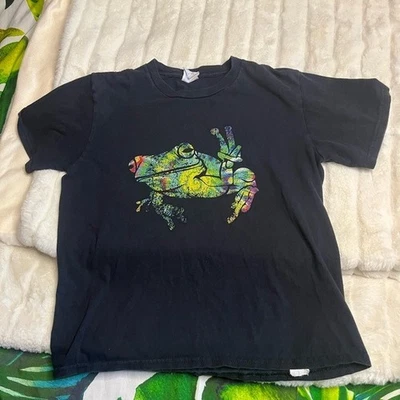 Camiseta informal de verano vintage para niños mediana años 90 arco iris colorido gráfico rana árbol Foto 1 de 4