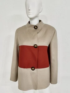 Agnona Bergdorf Goodman Cashmere Blazer Jacket Coat Taupe W Brick IT50 US14 NWOT - Picture 1 of 13