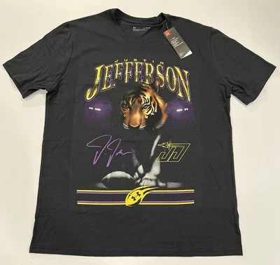 Camiseta Under Armour Justin Jefferson Vikings Negra Talla XL Suelta LSU Tigres UA Foto 1 de 3
