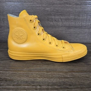 Converse All Star Hi Rubber Yellow Orange Waterproof Trainers Hi Top Size UK 5 - Picture 1 of 18