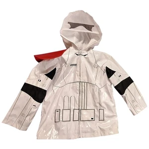 Disney Store Star Wars Pauldron Stormtrooper Kids Rain Jacket  Size 4T Hood  - Picture 1 of 9