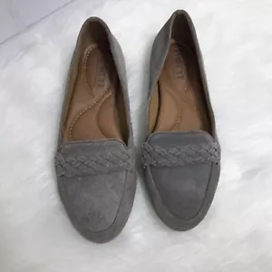 Born Mirror Women’s Loafer Size 6/36 M/W Gray Suede Driving Flat - Picture 1 of 8