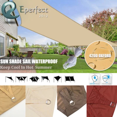 Outdoor Shade Sail Garden Patio Awning Waterproof Sun Canopy Shelter UV Blocking - image 1 of 4