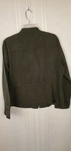 Chaqueta con cremallera de gamuza sintética verde bosque CATO detalles de tachuelas de metal talla L para mujer RN37080 - Imagen 1 de 8