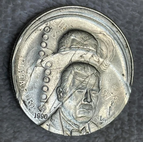1990 MEXICO 100,000 PESOS PATTERN   SILVER  Double STRUCK  BRIGHT  (ONE ) 1 Cover