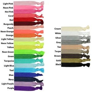 50 Hair Ties USA FAST SHIP Elastic Ponytail Holders wholesale You Pick Colors - Picture 1 of 7