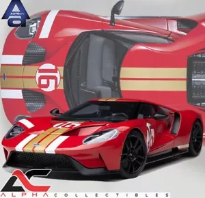 AUTOART 72927 1:18 FORD GT HERITAGE EDITION ALAN MANN ROJO CON RAYAS DORADAS - Imagen 1 de 5