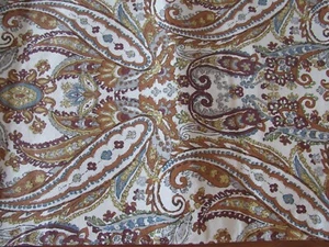 NWOT CYNTHIA ROWLEY TABLE RUNNER LARGE PAISLEY RUST SPICY MUSTARD GRAY 14.5"X72" - Picture 1 of 11