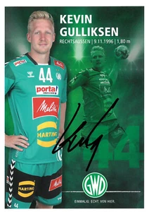 ORIGINAL unterschriebene Autogrammkarte KEVIN GULLIKSEN GWD MINDEN 2019/2020 - Bild 1 von 1