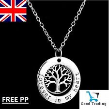 Forever in My Heart 925 Sterling Silver Tree of Life Necklace Pendant UK FREE PP