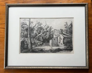 Antique 1772 Etching & Drypoint Jean Jaques De Boissieu Entrance To A Forest - Picture 1 of 22