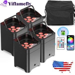 4PCS Uplight Wifi APP Controllo Wireless 6x18w RGBWAV Batteria LED Par Light con Borsa - Foto 1 di 12
