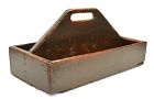Primitive Rustic Wooden Tool Caddy (Red Brown) 21.3 in. x 10.5 in. x 10 in.