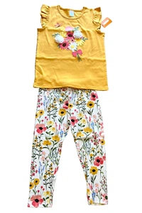 NUEVO CON ETIQUETAS NUEVO Gymboree 2 piezas conjunto top capri pantalones estampado floral niña de 10 años - Imagen 1 de 7
