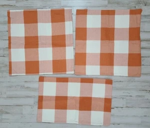Orange Plaid Pillow Cover Lot Zipper Tennessee Texas - Picture 1 of 5