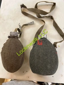 Vintage Military Swedish & Italian Canteens As Pictured Wool Covered - Picture 1 of 3