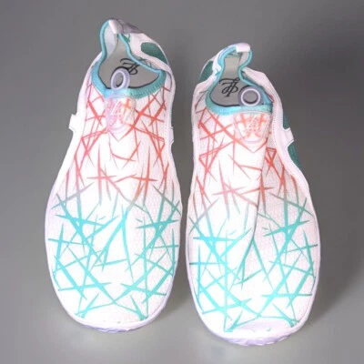 Water Shoes slip on yoga Swim Socks Women’s XL green orange wht - Image 1 of 4