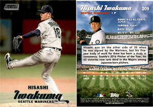 Hisashi Iwakuma 2017 Stadium Club Baseball Card 209 Seattle Mariners