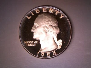 1984 S **PROOF** WASHINGTON QUARTER **KOSTENLOSER VERSAND** - Bild 1 von 2