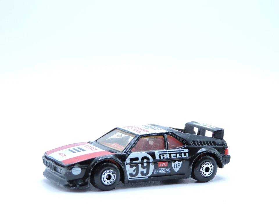 Coche deportivo vintage Matchbox BMW M1 Pirelli #52 1981 negro superrápido Foto 1 de 4