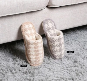 ComfyLuxe Houndstooth Pattern Slippers - Picture 1 of 5